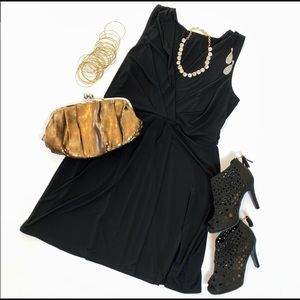 NWT Lane Bryant Black Knit Ruched V-Neck Dress